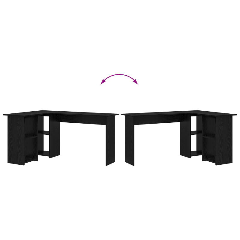 Eckschreibtisch aus schwarzem Eichenholz Schwarze Eiche Holzwerkstoff