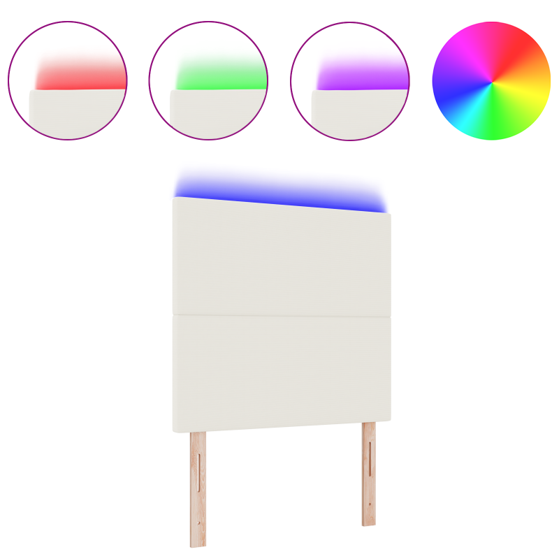 LED Kopfteil Creme 90 cm Cordstoff