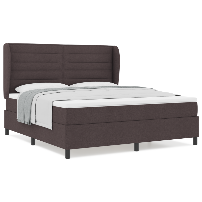Boxspringbett mit Matratze Dunkelbraun 180x200 cm Stoff