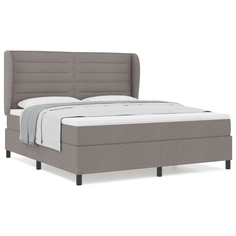 Boxspringbett mit Matratze Taupe 180x200 cm Stoff