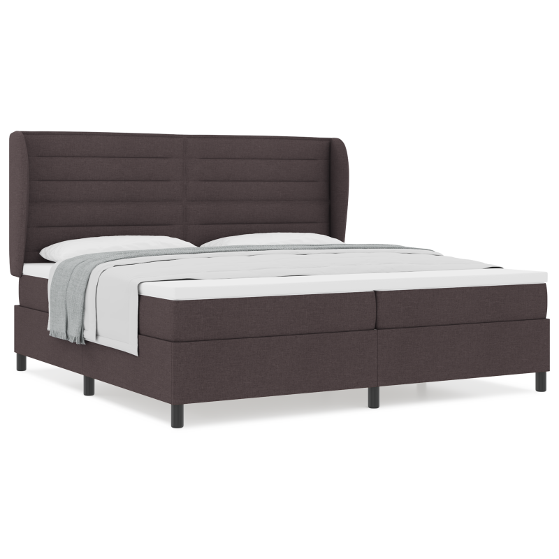 Boxspringbett mit Matratze Dunkelbraun 200x200 cm Stoff