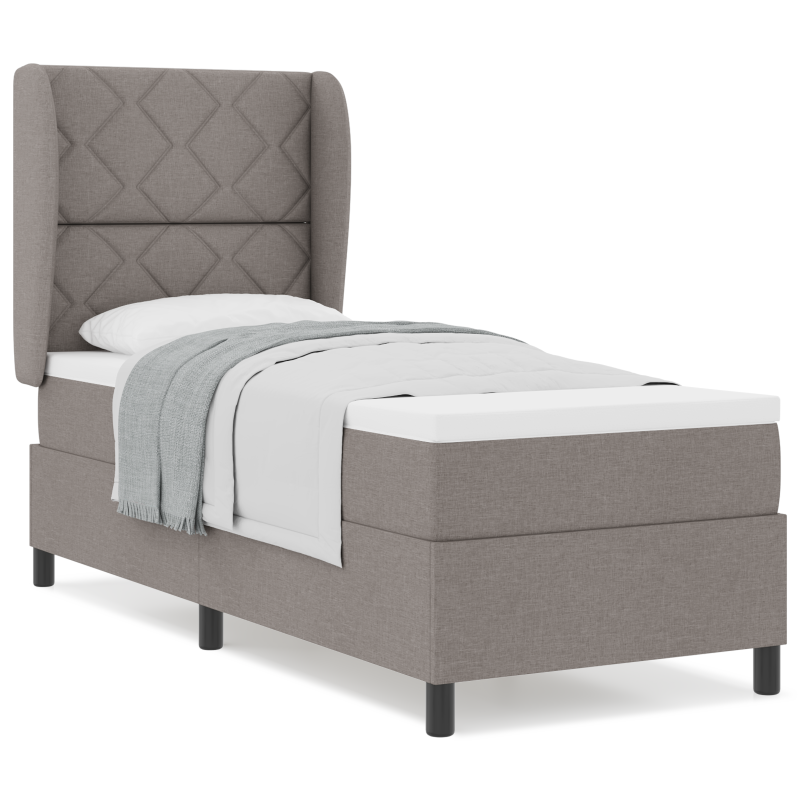 Boxspringbett mit Matratze in Taupe 80x200 cm Stoff