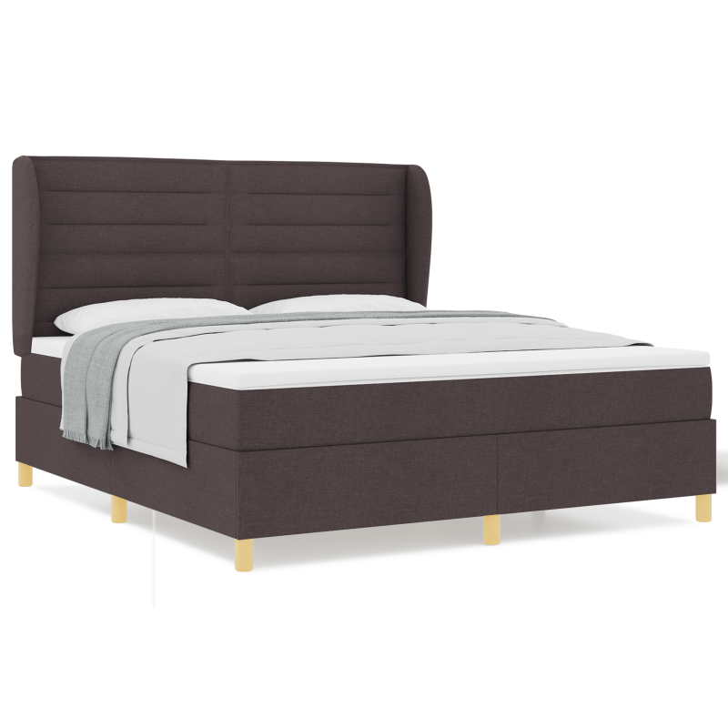 Boxspringbett mit Matratze Dunkelbraun 180x200 cm Stoff