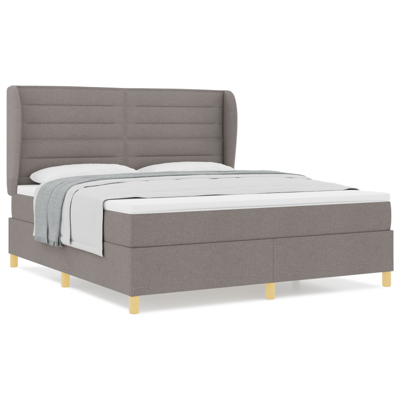 Boxspringbett mit Matratze Taupe 180x200 cm Stoff