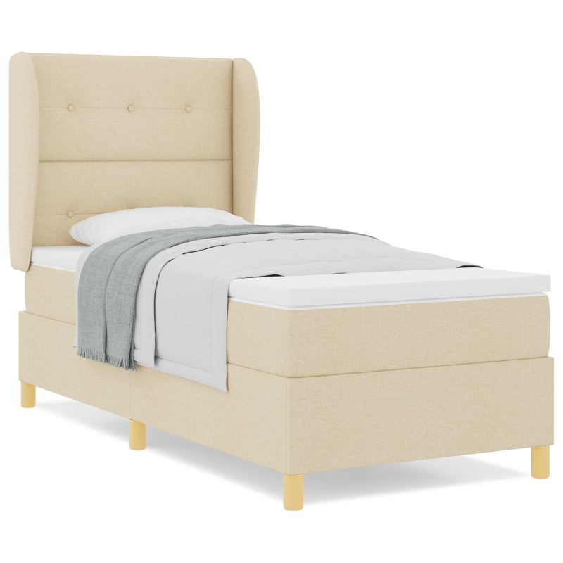 Boxspringbett mit Matratze Creme 80x200 cm Stoff