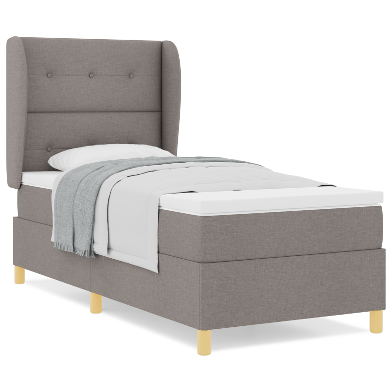 Boxspringbett mit Matratze Taupe 100x200 cm Stoff
