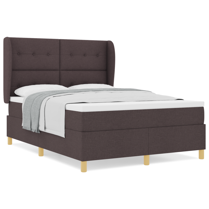 Boxspringbett mit Matratze Dunkelbraun 140x200 cm Stoff