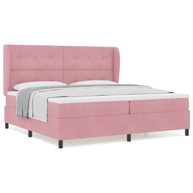 Boxspringbett mit Matratze Rosa 200x200 cm Samt