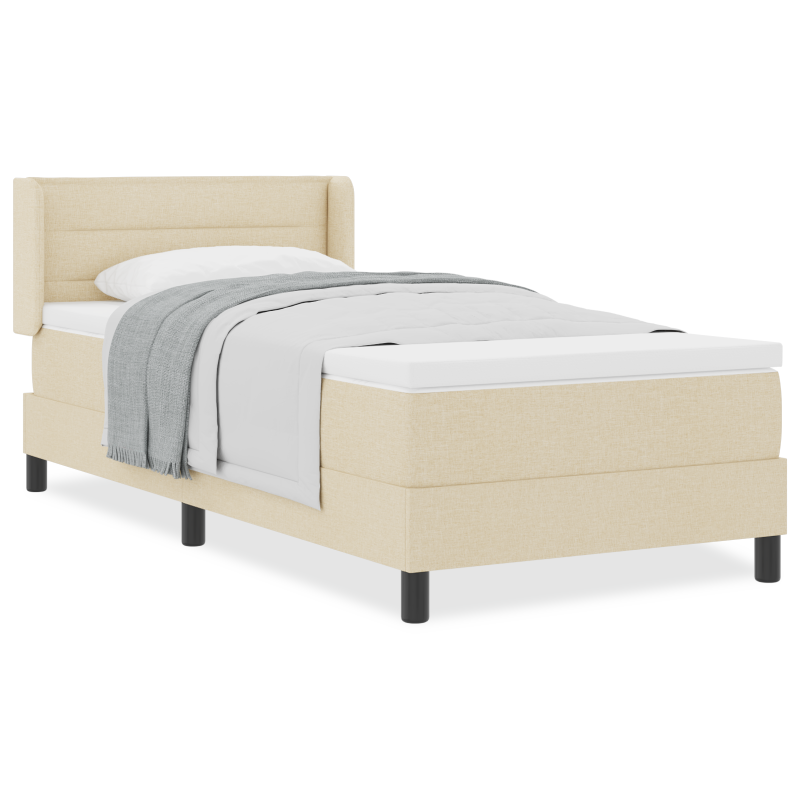 Boxspringbett mit Matratze Creme 90x190 cm Stoff