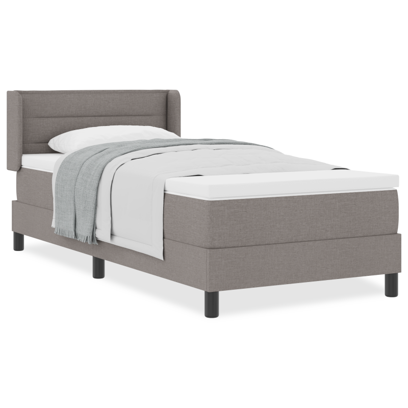 Boxspringbett mit Matratze Taupe 90x200 cm Stoff