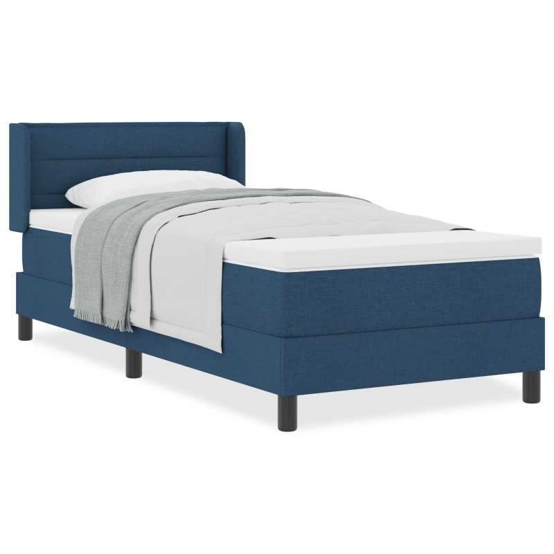 Boxspringbett mit Matratze Blau 90x200 cm Stoff