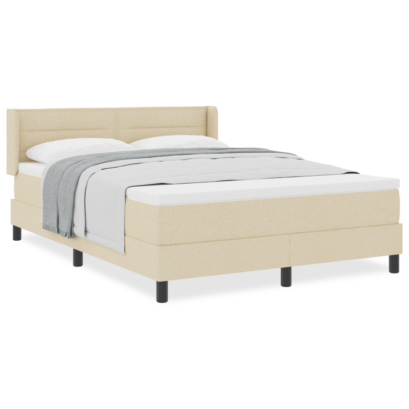 Boxspringbett mit Matratze Creme 140x200 cm Stoff