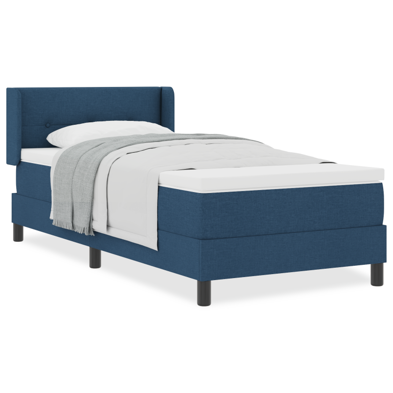 Boxspringbett mit Matratze Blau 90x200 cm Stoff