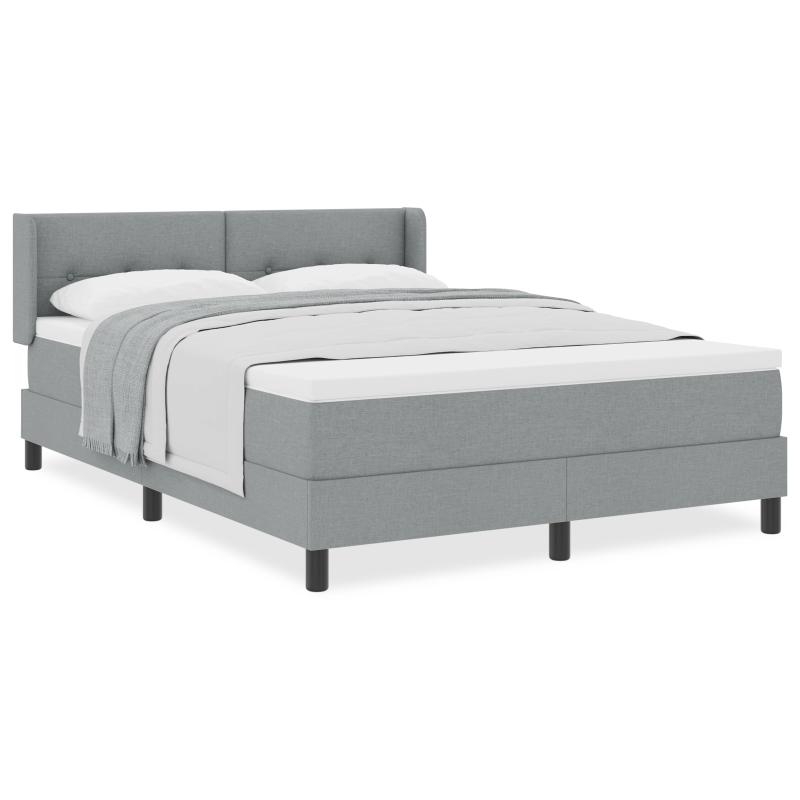 Boxspringbett mit Matratze Hellgrau 140x190 cm Stoff