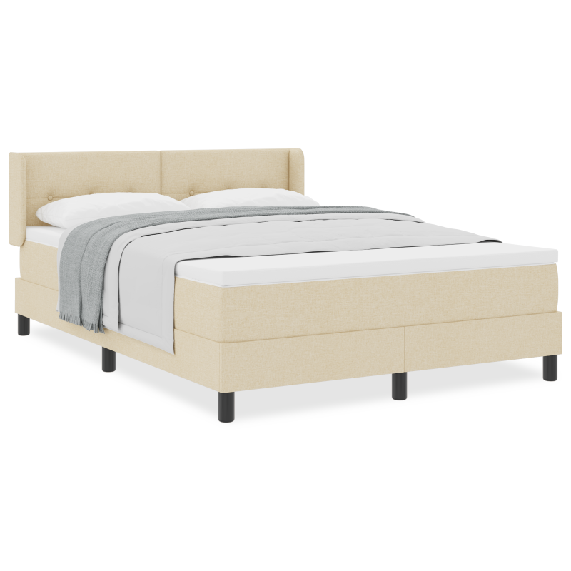 Boxspringbett mit Matratze Creme 140x200 cm Stoff