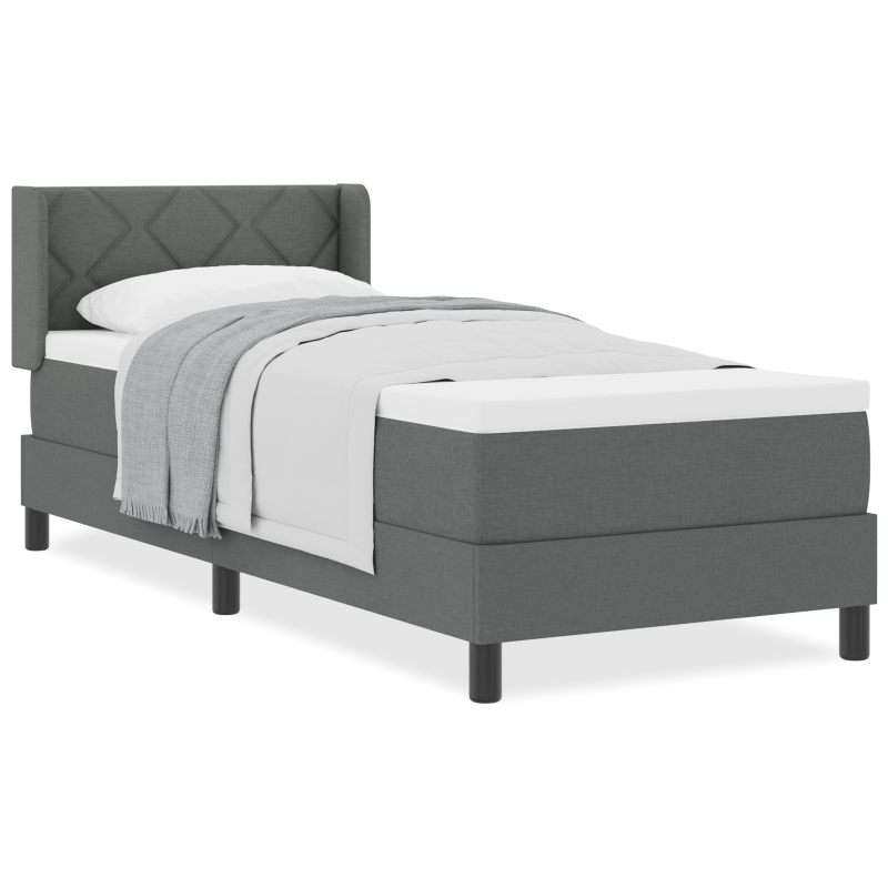 Boxspringbett mit Matratze Dunkelgrau 80x200 cm Stoff