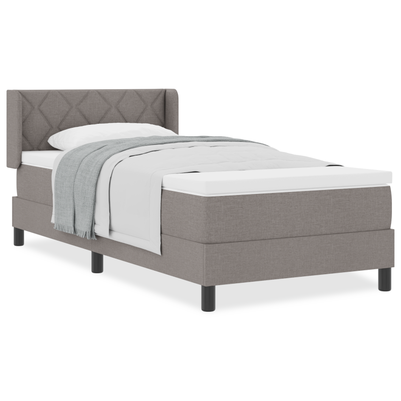 Taupe Boxspringbett mit Matratze 100x200 cm