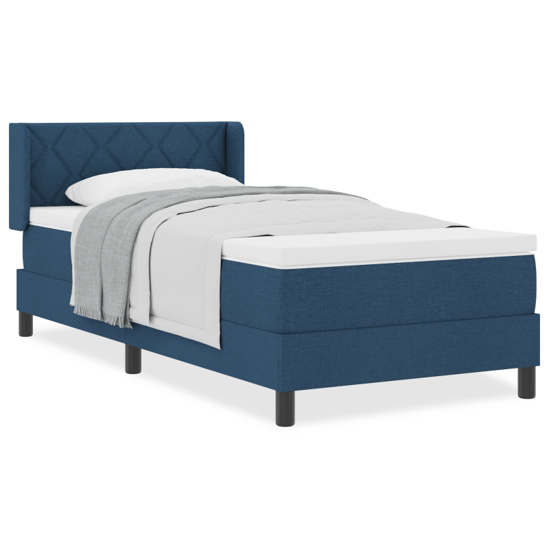 Boxspringbett mit Matratze Blau 100x200 cm Stoff