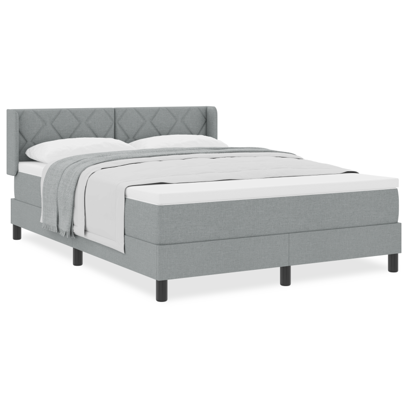 Boxspringbett mit Matratze Hellgrau 160x200 cm Stoff