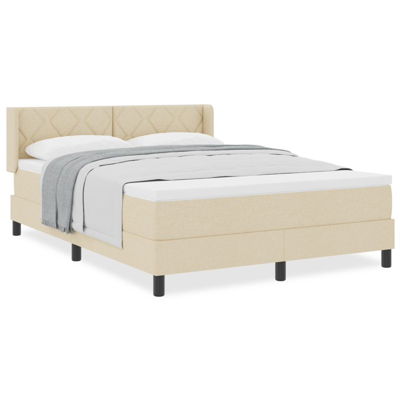 Boxspringbett mit Matratze Creme 160x200 cm Stoff