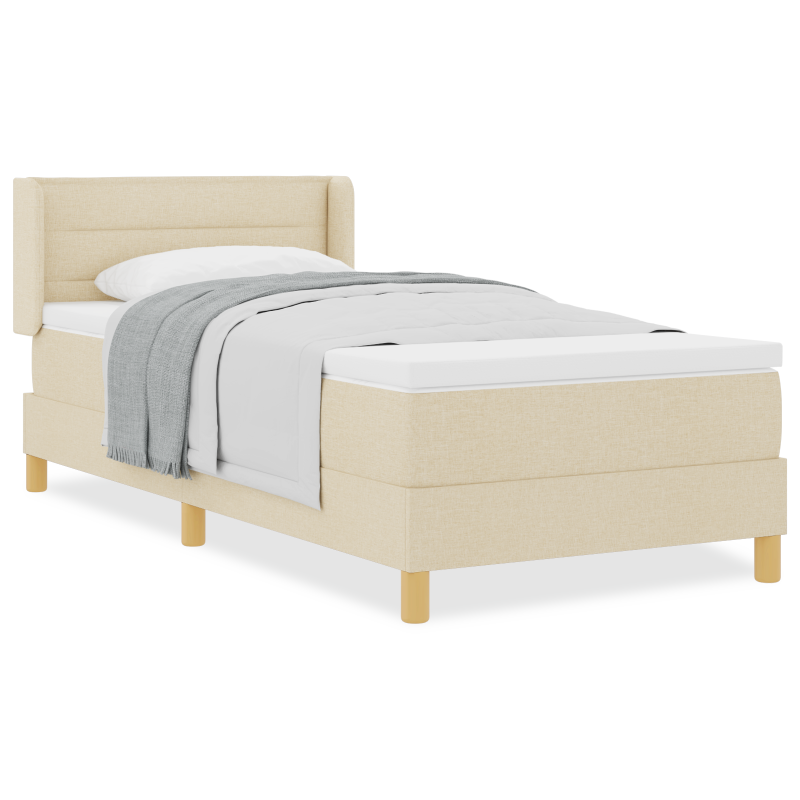Boxspringbett mit Matratze Creme 90x190 cm Stoff