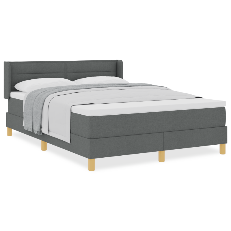 Boxspringbett mit Matratze Dunkelgrau 140x190 cm Stoff