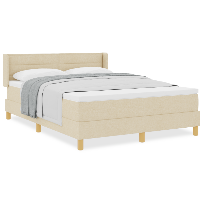 Boxspringbett mit Matratze Creme 140x190 cm Stoff