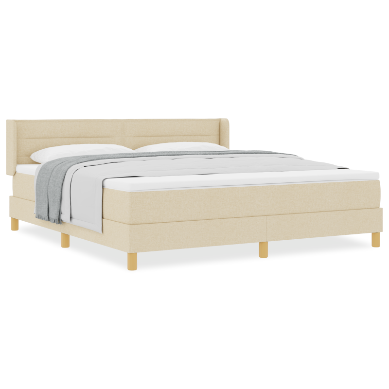 Boxspringbett mit Matratze Creme 180x200 cm Stoff