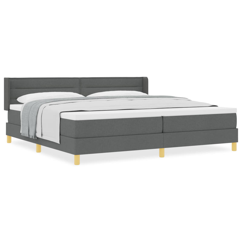 Boxspringbett mit Matratze Dunkelgrau 200x200 cm Stoff