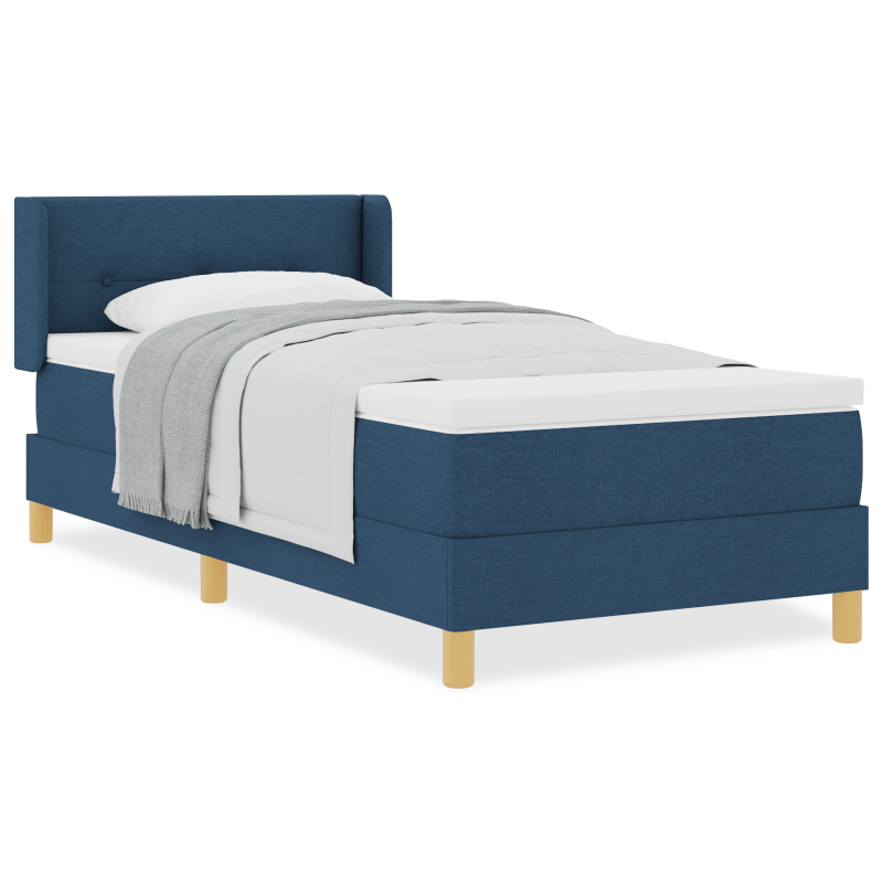 Boxspringbett mit Matratze Blau 90x200 cm Stoff