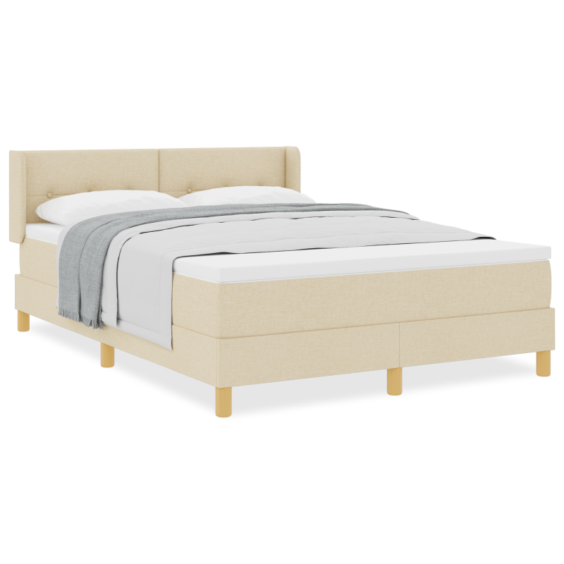 Boxspringbett mit Matratze Creme 140x190 cm Stoff