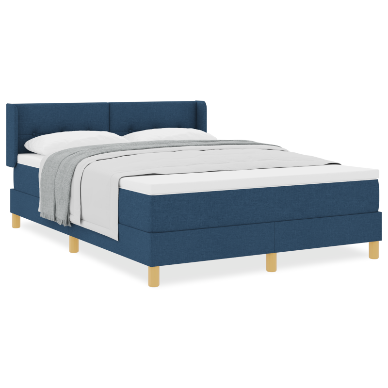Boxspringbett mit Matratze Blau 140x200 cm Stoff