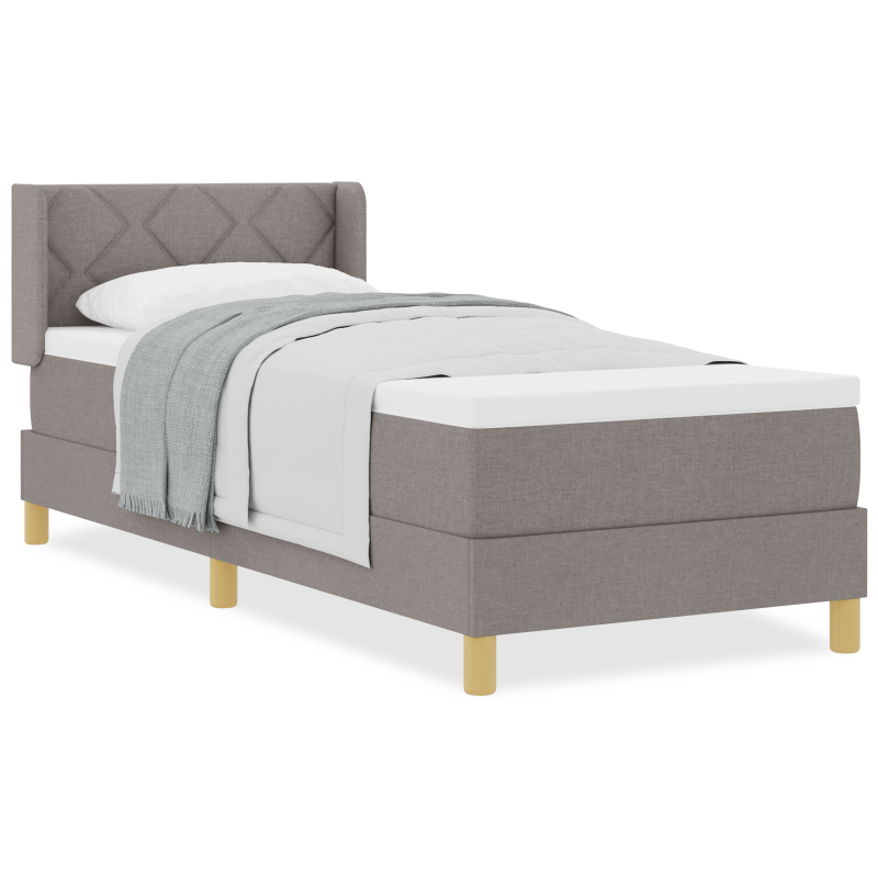 Boxspringbett mit Matratze Taupe 80x200 cm Stoff