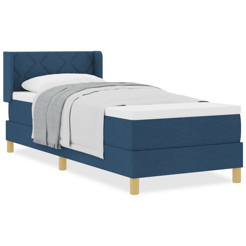 Boxspringbett mit Matratze Blau 80x200 cm Stoff