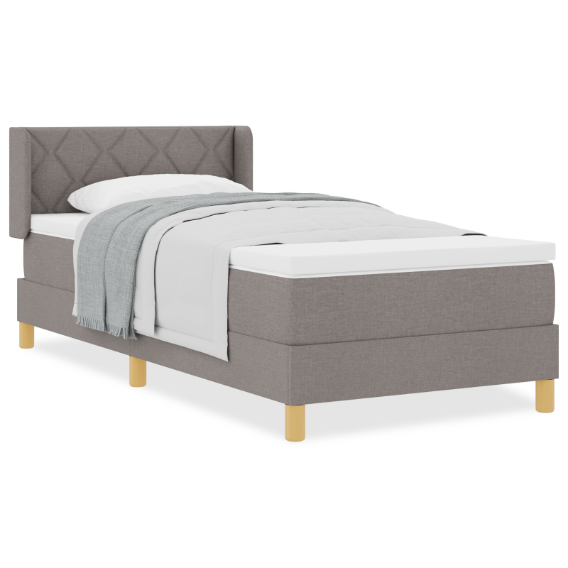 Boxspringbett mit Matratze Taupe 100x200 cm Stoff