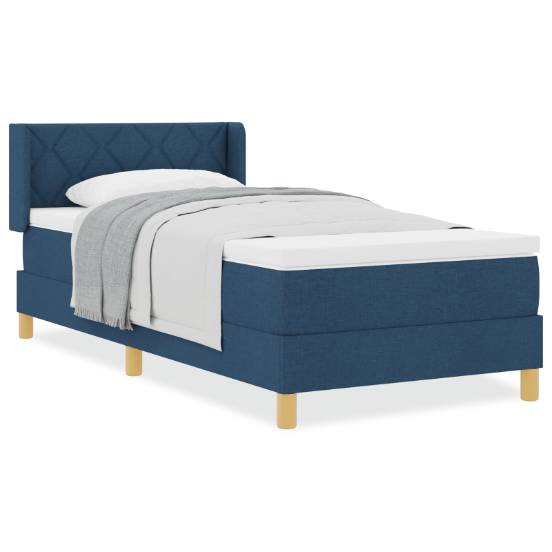 Boxspringbett mit Matratze Blau 100x200 cm Stoff