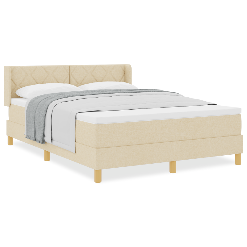 Boxspringbett mit Matratze Creme 160x200 cm Stoff