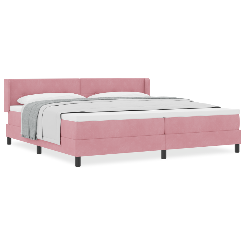 Boxspringbett mit Matratze Rosa 200x200 cm Samt