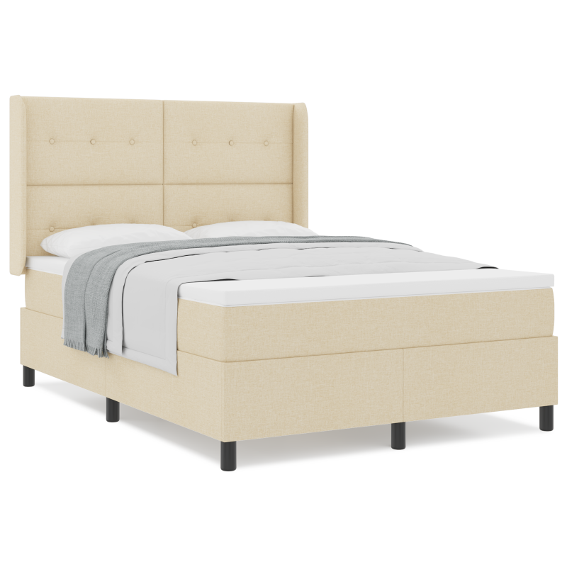 Boxspringbett mit Matratze Creme 160x200 cm Stoff