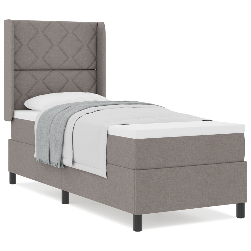 Boxspringbett mit Matratze Taupe 80x200 cm Stoff