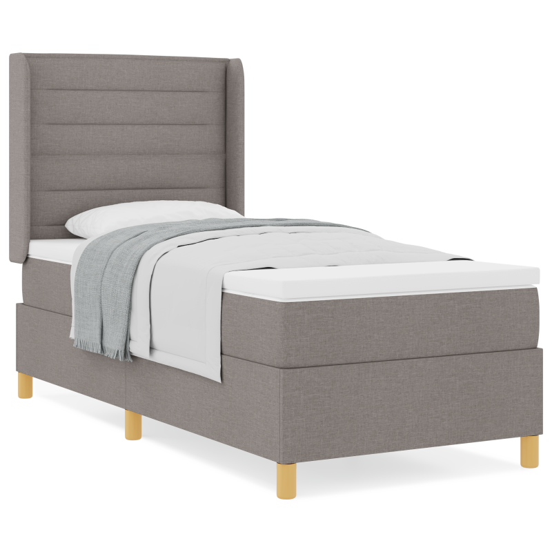 Boxspringbett mit Matratze Taupe 80x200 cm Stoff