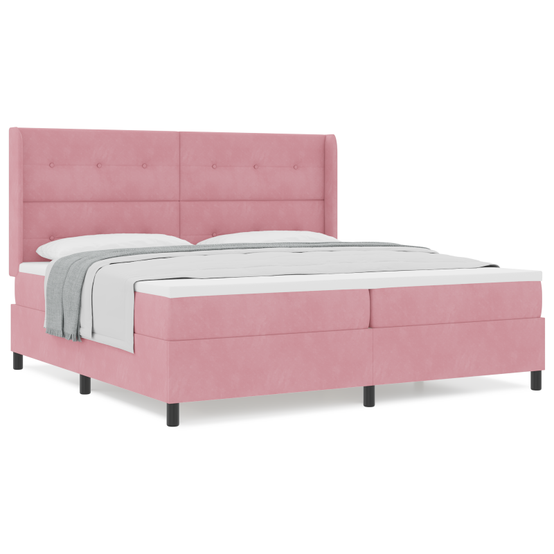 Boxspringbett mit Matratze Rosa 200x200 cm Samt