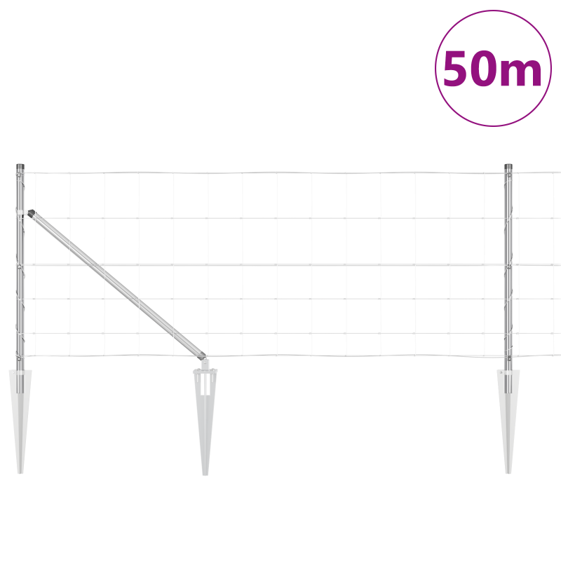 Feldzaun 0,8x50 m Galvanisierter Stahl