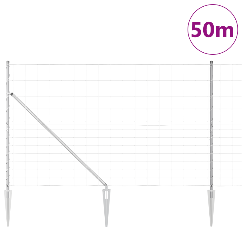 Feldzaun 1,5x50 m Verzinkter Stahl