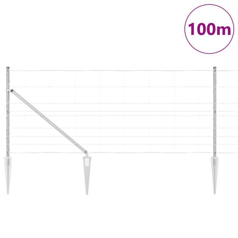 Feldzaun 1x100 m verzinkter Stahl