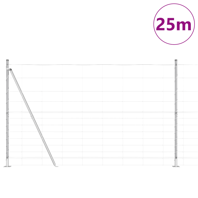 Weidezaun 1,5x25 m verzinkter Stahl