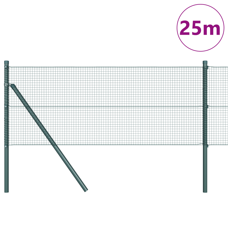 Zaunpfosten-Set Set von 2 Grün Metall 25 x 0,5 m Langlebig
