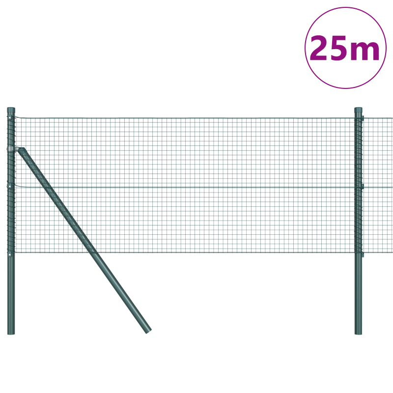 Grünes PVC-beschichtetes Zaunpfosten-Set 2er Set 25 x 0,5 m