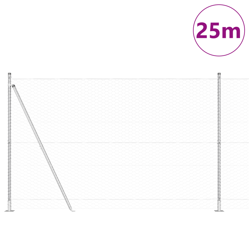 Zaun Set Set aus 2 Feuerverzinkter Stahl 25 x 1,5 m Langlebig