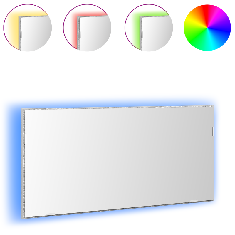 Badezimmer-Spiegelschrank mit LED Licht Grau Sonoma 80x37 cm